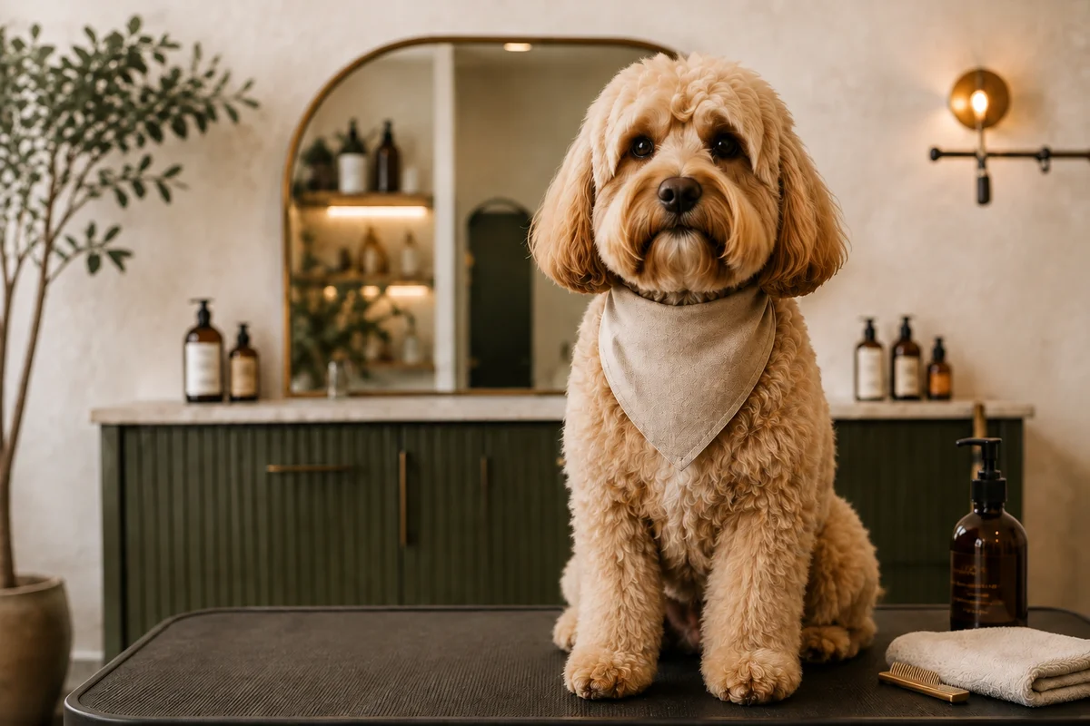 Charlie, the sample Club member’s golden dog